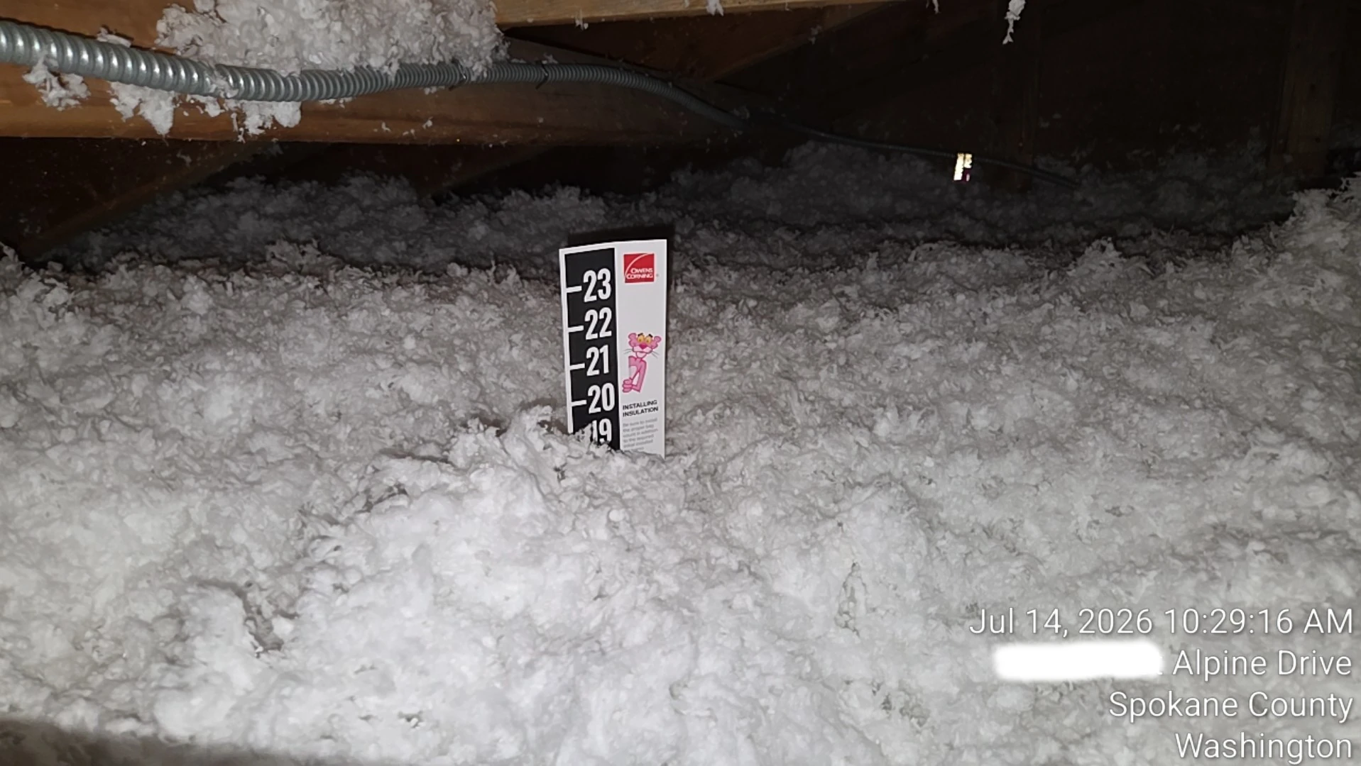 Measuring finished insulation depth